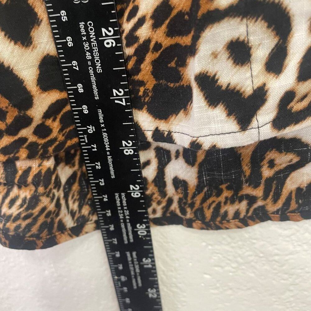 East 5th Womens Top Size XS Animal Print 3/4 Sleeve Button Front Shirt - Picture 4 of 15
